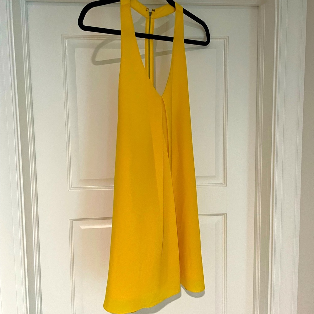 Low V Neck Back Zipper Sleeveless Dress
